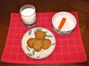 cookies milk and a carrot for father christmas